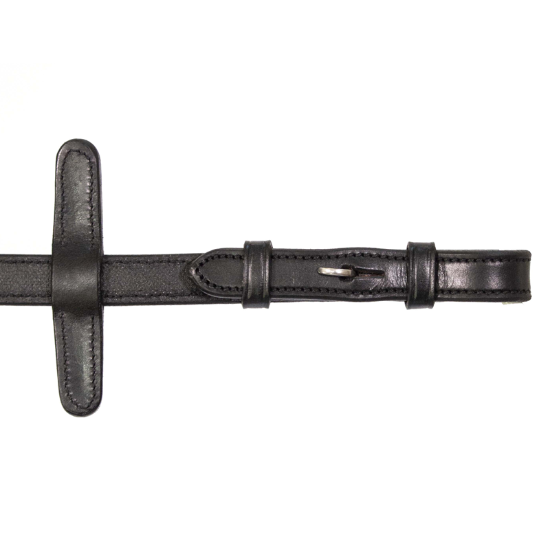 Henry James Small Pimple Hybrid Rubber Reins with Leather Stoppers - Black-1